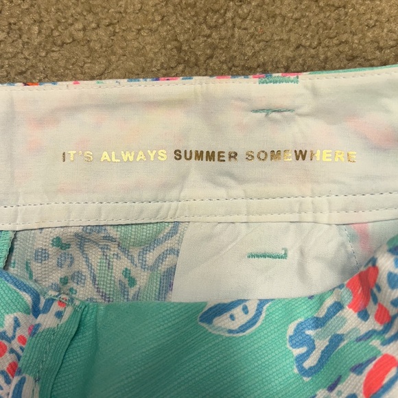 Lilly Pulitzer Callahan Shorts Minty Fresh Fansea Print, Sz 0 - Picture 9 of 10